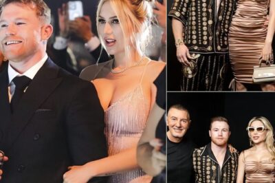 “EL MÁS RICO DE LOS CAMPEONES” Con una organización de $5.3 mil millones respaldándolo, Canelo Álvarez y su esposa Fernanda Gómez están vestidos como VIP en el pesaje de Jermell Charlo, con fanáticos asombrados