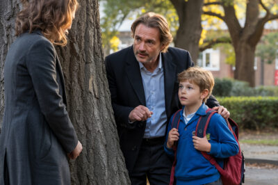 “Papá, vi a mamá en la escuela hoy. Me dijo que ya no fuera a casa contigo.” Al día siguiente, recogí a mi hijo temprano… y lo que vi me dejó en shock.