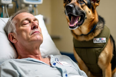 Los médicos trajeron al perro para que se despidiera de su dueño, pero entonces el inteligente animal comenzó a ladrar fuertemente y de repente saltó a la cama del oficial
