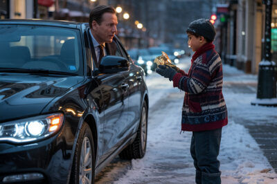 Rich Businessman Stops His Car in the Snow! What the Boy in Rags Was Carrying Made Him Freeze…