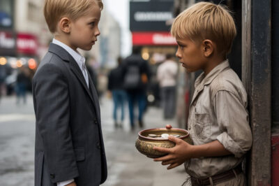EL NIÑO RICO PALIDECE AL VER A UN MENDIGO IGUALITO A ÉL — ¡NO IMAGINABA QUE TENÍA UN HERMANO!