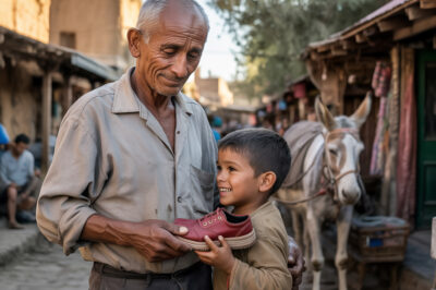 El anciano que vendió su burro para comprarle zapatos a su hijo