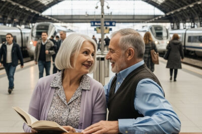 “Entre trenes, libros y miradas: la historia de un amor inesperado que desafió el tiempo y la soledad”