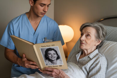 Un joven camillero del hospital recibió una petición inusual: fingir ser el nieto perdido de una anciana moribunda. Lo que no esperaba era encontrar el rostro de su propia madre entre las fotografías de la desconocida.