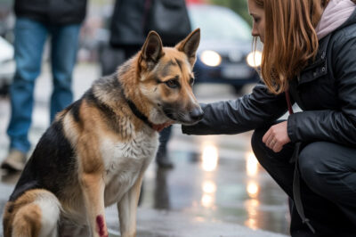 Aquí tienes la traducción al español del texto completo, manteniendo el tono emotivo y narrativo:  —  Un perro callejero juntó sus patas y suplicó ayuda a los transeúntes—¡Lo que sucedió después sorprendió a todos!  La lluvia apenas había cesado cuando Emily Carter, una joven enfermera veterinaria de la ciudad de Nueva York, notó la multitud creciente en la esquina de la Quinta Avenida. La gente levantaba sus teléfonos, grabando algo en medio de la calle. Al principio, Emily pensó que era otra actuación callejera—pero entonces lo vio.  Un pastor alemán, empapado y temblando, estaba sentado justo sobre el pavimento mojado. Su pelaje estaba manchado de sangre, sus patas delanteras raspadas y heridas. Pero lo que paralizó a Emily no fueron solo sus heridas. Fue la forma en que levantó la pata—doblada de manera extraña, casi como manos entrelazadas—hacia cualquiera que se acercara, como si estuviera suplicando.  La multitud jadeó, los teléfonos parpadeaban, pero nadie se acercaba. Eran espectadores de una tragedia, grabando un momento de desesperación sin intervenir. El corazón de Emily latía con fuerza. Se arrodilló, ignorando el agua sucia que empapaba su uniforme.  —Tranquilo, chico… Estoy aquí —susurró, extendiendo las manos.  Los ojos del pastor alemán se fijaron en los suyos, con un destello de confianza en su mirada dorada. Con cautela temblorosa, colocó su pata herida en las palmas de Emily. Ella sintió la aspereza de la carne desgarrada, olió el penetrante aroma metálico de la sangre. Pero el gesto—la súplica silenciosa—la conmovió más que cualquier cosa que hubiera visto en su carrera.  La multitud murmuraba, alguien decía: “Dios mío, realmente está pidiendo ayuda”. Pero aún así, nadie se movía.  Emily sentía una urgencia en el pecho. No sabía cuánto tiempo llevaba el perro sufriendo, pero tenía una certeza absoluta: si no actuaba en ese momento, él podría no sobrevivir.  Así que, allí mismo en la calle, ante decenas de desconocidos mirando a través de sus pantallas, Emily Carter tomó una decisión que cambiaría su vida—y la del perro—para siempre.  Emily hizo señas al hombre más cercano que sostenía su teléfono. “¡No solo grabes—ayúdame! Llama a un taxi, o mejor aún, ayúdame a llevarlo al Hospital Veterinario de Midtown. ¡Ahora!”  El hombre parpadeó, bajó la cámara y murmuró: “Eh… sí, claro”. Poco a poco, algunos se apartaron de la actitud pasiva de la multitud. Una mujer ofreció su bufanda para vendar la pata sangrante del perro. Otro hombre finalmente llamó a un taxi.  Emily comprobó la respiración del pastor alemán—era rápida y superficial. Podía sentir el subir y bajar de su pecho, escuchar el débil quejido que intentaba reprimir. Sus propios ojos se llenaron de lágrimas.  Cuando llegó el taxi, el conductor dudó al principio. “No quiero sangre en mi coche…” comenzó, pero una mirada firme de Emily lo silenció. “Este perro morirá si no nos movemos ahora.”  Dentro del taxi, Emily sostuvo la cabeza del pastor alemán en su regazo. Seguía susurrando suavemente: “Quédate conmigo, chico. Ya no estás solo.” La pata del perro nunca dejó su mano, incluso cuando sus fuerzas flaqueaban.  En el hospital, se desató el caos. Las enfermeras corrieron, lo subieron a una camilla. Emily se mantuvo a su lado, dando instrucciones como si fuera la jefa. Las radiografías revelaron múltiples fracturas y profundas laceraciones, posiblemente causadas por el golpe de un coche días atrás. La infección ya se estaba propagando.  El Dr. Matthews, el jefe veterinario, negó con la cabeza, preocupado. “Emily, incluso si lo salvamos, necesitará meses de tratamiento. Las facturas serán enormes. Y es un perro callejero. ¿Quién va a pagar eso?”  Emily no dudó. “Yo lo haré. Lo que sea necesario.”  Sus colegas se sorprendieron—ella era una joven enfermera, apenas ganaba lo suficiente para pagar el alquiler. Pero Emily sabía que no podía darle la espalda. Había visto los ojos del perro, la forma en que suplicaba no con palabras, sino con fe.  Esa noche, después de la cirugía, Emily se sentó a su lado, su mano envuelta suavemente en la pata del perro. El pecho del pastor alemán subía y bajaba, débil pero constante. Por primera vez en días, estaba a salvo.  Los días se convirtieron en semanas. Emily lo llamó Chance, porque creía que eso era lo que él pedía—una segunda oportunidad en la vida.  Lo visitaba todos los días, le daba de comer, limpiaba sus heridas y le susurraba palabras de ánimo. Al principio, Chance estaba demasiado débil para moverse, pero poco a poco empezó a responder. Una mañana, su cola se agitó levemente cuando Emily entró en la habitación. Una semana después, intentó ponerse de pie, apoyándose fuertemente en ella.  La noticia del incidente se difundió después de que uno de los videos grabados por un espectador se hiciera viral. Millones de personas en todo el país vieron el momento en que Chance levantó la pata hacia Emily, y cómo ella se arrodilló en el pavimento mojado sin dudarlo. Extraños comenzaron a donar para cubrir sus gastos médicos. Llegaron mensajes: “Gracias por salvarlo.” “Él eligió a la persona correcta para confiar.” “Has restaurado mi fe en la humanidad.”  Emily, abrumada por el apoyo, se dio cuenta de que Chance ya no era solo su perro. Se había convertido en un símbolo—de compasión, de coraje, de la idea de que incluso en una multitud indiferente, la decisión de una persona podía cambiarlo todo.  Meses después, Chance salió del hospital caminando sobre sus cuatro patas fuertes, sus cicatrices aún visibles pero su espíritu intacto. Emily lo adoptó oficialmente, prometiendo que nunca volvería a sentirse abandonado.  En su primer paseo juntos, la gente se detenía para reconocerlos. Algunos incluso lloraban al ver los ojos brillantes y la cola alegre de Chance.  Emily se agachó, acariciando sus orejas. “Ese día suplicaste ayuda, Chance,” susurró. “Pero en verdad… tú también me salvaste a mí.”  Y mientras el pastor alemán apoyaba su cabeza en el pecho de Emily, la multitud que antes se había quedado inmóvil con sus teléfonos ahora aplaudía—esta vez, no como espectadores, sino como testigos de un milagro nacido de la compasión.