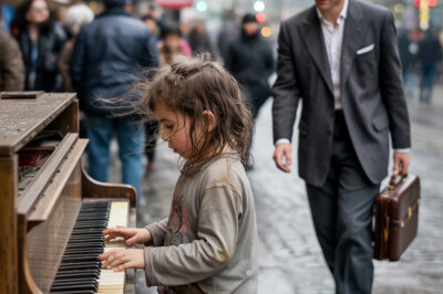 La Chica Pobre Toca el Piano en la Calle… Pero el Productor que Pasa Reconoce su Talento