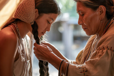 Ella se quitó el bonete y dijo: “No soy bonita”, pero el apache le trenzó el cabello como si fuera una ceremonia.