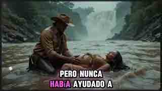 Una niña comanche embarazada yace inconsciente en el lecho creciente de un río; un vaquero anónimo