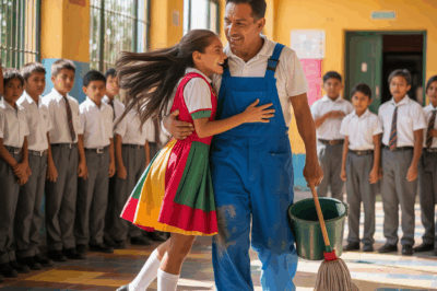 Toda la Escuela Queda en Shock Cuando Niña Abraza al Conserje y Revela un Secreto Inesperado