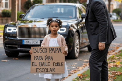 Millonario ve a niña llorando con cartel: “Busco papá para el baile escolar”