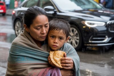 “Una madre soltera ayuda a un niño bajo la lluvia… sin saber que el padre millonario del pequeño la observaba en silencio 😱💔”