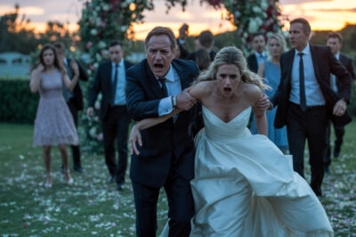 La boda no podría haber sido más perfecta… hasta que papá de repente apretó mi mano y susurró: “Entra en el coche, ahora.” Mi corazón latía con fuerza mientras tropezaba detrás de él. “Papá, ¿qué está pasando?” supliqué, pero permaneció en silencio durante todo el trayecto a casa. Solo cuando llegamos, finalmente reveló algo que me destrozó por completo.