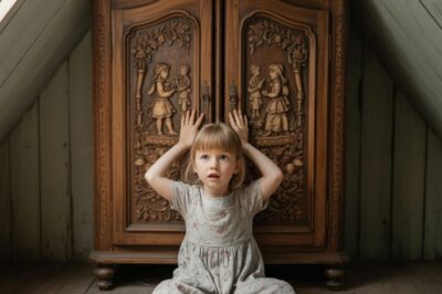 Solo tenía ocho años, pero cuidaba ese viejo armario como si le fuera la vida en ello. Su madre pensó que era solo un juego hasta que abrió la puerta