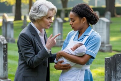 Un multimillonario visita la tumba de su hijo y encuentra a una camarera negra llorando con un niño. ¡Quedó en shock!