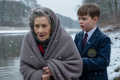  La abuela había sido empujada al río helado, y fue un escolar que volvía a casa quien la encontró.