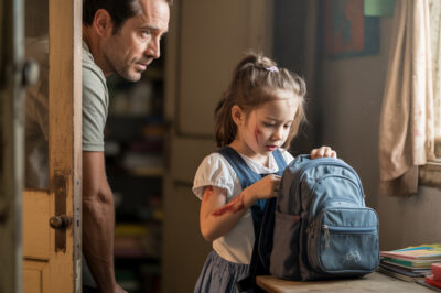 La niña seguía llegando a casa con moretones sospechosos. Para descubrir la verdad, su padre le puso en secreto una grabadora de voz en la mochila escolar. Lo que escuchó superó sus peores temores.