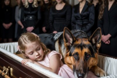 Un pastor alemán se negó a abandonar el ataúd de una niña; lo que sucedió después sorprendió a todos.