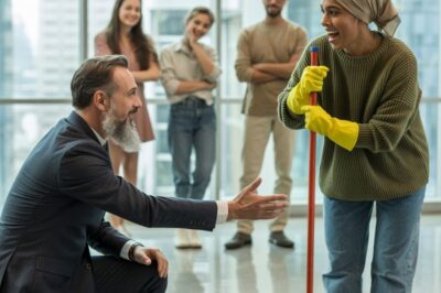 Muda desde hacía tres años, hablaba cuando él se arrodillaba.