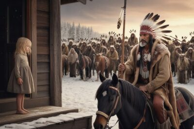 La pequeña huérfana ayudó a una niña indígena a cruzar el río. Al amanecer, 30 guerreros llegaron…