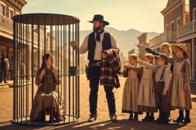 La Encerraron en una Jaula por Ser Pobre… Hasta Que un Ranchero Viudo con Cinco Hijos la Liberó…