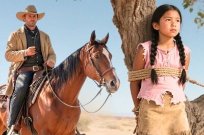 Pistolero encuentra a una niña apache atada a un árbol con un cartel: “El blanco no perdona”….