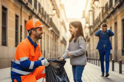 LA HIJA DEL MILLONARIO JAMÁS HABLABA… HASTA QUE EL BASURERO LE DIJO ALGO….