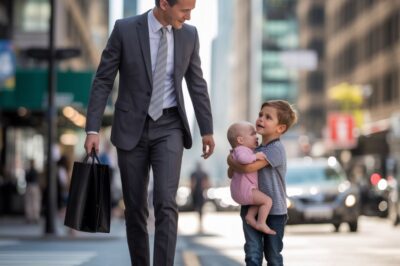 Un multimillonario corría a una reunión de negocios cuando un niño de 7 años le suplicó que se llevara a su hermana bebé, una petición que lo cambiaría todo para siempre