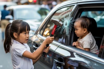 UNA NIÑA POBRE QUE LLEGA TARDE A LA ESCUELA ENCUENTRA A UN BEBÉ DESMAYADO ENCERRADO EN UN COCHE…