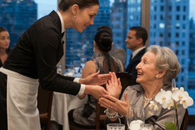 Humilde mesera atiende a la madre sorda de un millonario — Su secreto dejó a todos sin palabras