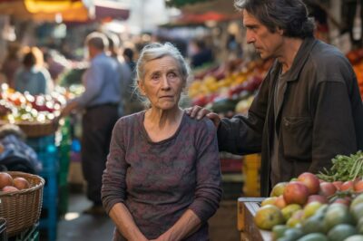 Una anciana fue enfrentada por un alborotador en el mercado campesino — Pero cuando un desconocido con traje bajó de su camioneta, todos guardaron silencio