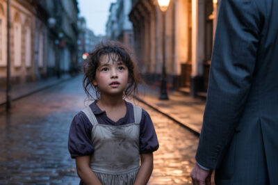 «Señor, ¿necesita una empleada doméstica? Puedo hacer cualquier cosa. Mi hermana tiene hambre.» Las palabras se le escaparon antes de perder el valor, pequeñas y roncas contra el silencio de hierro de la tarde.