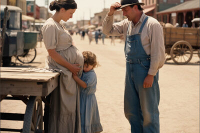 La multitud se rió cuando la joven viuda embarazada y su hija fueron puestas en subasta. Pero cuando un agricultor solitario se adelantó y dijo: “Me los llevo”, todos quedaron en silencio…