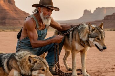 Un Vaquero Encuentra a Un Lobo Encadenado Con Su Cachorro… Lo Que Pasó Después Dadie Lo Podía Creer…