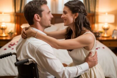 En la noche de mi boda, llevé a mi esposo discapacitado a la cama — entonces caímos… y descubrí una verdad que me dejó helada