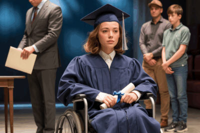 Ella se graduó con honores, sola, en una silla de ruedas, mientras su padre, un magnate poderoso, le dejaba un sobre y se marchaba sin mirarla. Él, un trabajador de mantenimiento, la observó desde lejos hasta que su hijo de 8 años le preguntó por qué nadie la abrazaba. Lo que pasó después no estaba planeado.