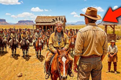 Un RANCHERO le da agua a un APACHE herido. Al día siguiente, tribus enteras llegan a caballo.