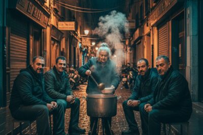 Ayudó a un niño huérfano dándole una sopa gratis… Años después, la anciana vendedora no podía creer quién apareció frente a su puesto una noche lluviosa