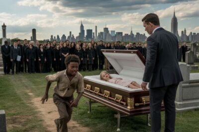 «¡Abran el ataúd! ¡Su hija todavía está viva!» — el niño negro sin hogar corrió hacia el ataúd y susurró un secreto que dejó al multimillonario impactado…