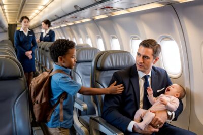 El bebé de un multimillonario lloró sin parar en el avión, hasta que un niño negro pobre hizo lo impensable…