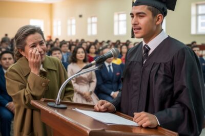 Se burlaron de mí porque soy hijo de una basurera — pero en la graduación, solo dije una frase… y todos guardaron silencio y lloraron.