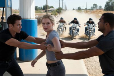 Matones acosaron a una madre soltera en una gasolinera y luego unos motociclistas los rodearon…