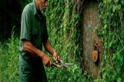 El jardinero encontró una puerta de acero secreta; lo que vio dentro lo obligó a llamar a la policía.