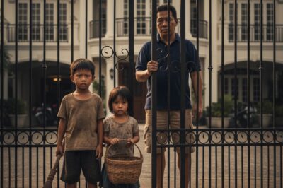DOS NIÑOS LLAMAN A LA PUERTA PARA LIMPIAR EL PATIO A CAMBIO DE ALGO