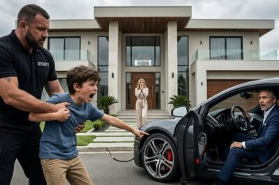 No manejes, tu esposa cortó los frenos”, gritó un niño sin hogar a un empresario millonario. El guardia intentó apartarlo, pero el chico volvió a gritar con desesperación: “Ella cortó los frenos”.