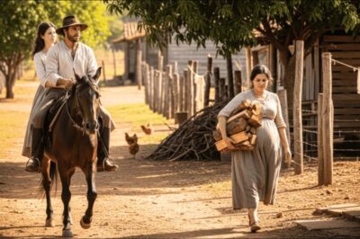 El granjero cabalgaba con su novia… y se congeló al ver a su exesposa embarazada cargando leña