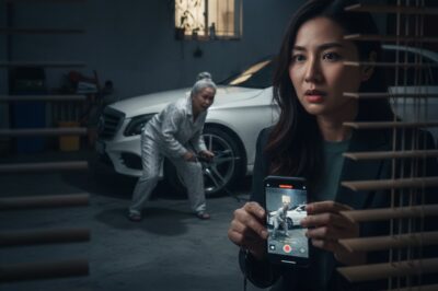 “Vi a mi suegra pinchando los neumáticos de mi coche, así que intercambié el vehículo con mi esposo en secreto. Dos horas después, la policía llamó a su hijo.”