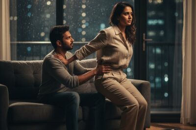 Mi esposa regresó de un largo viaje de negocios. Yo estaba ansioso por hacer el amor en el sofá, pero ella me esquivó y me dijo algo.”