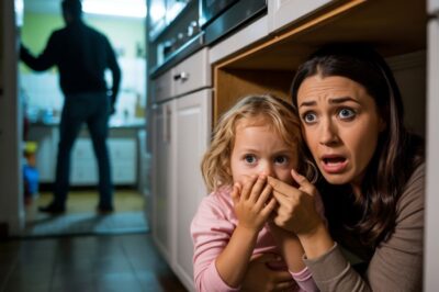 Mi esposo regresó de su viaje de negocios un día antes de lo previsto. Entonces oímos que llamaban a la puerta. “¡Soy papá, mamá!”, gritó una voz desde afuera. Pero mi hija de 8 años me agarró la mano y susurró: “Mamá… no es papá. Tenemos que escondernos”. La cogí y nos escondimos en el armario de la cocina. Lo que sucedió después superó cualquier cosa que pudiera haber imaginado.