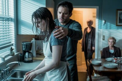 Visité a mi hija sin previo aviso y ¡me quedé atónita! Su suegra y su esposo estaban sentados comiendo mientras ella lavaba los platos, temblando de frío. Su esposo le arrebató el plato de las manos a su madre y gritó: “¡Deja de lavar los platos, trae más comida!”. Llamé por teléfono en silencio. Cinco minutos después, todo había cambiado y…