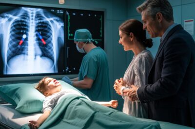 Mi hija de 10 años había estado enferma desde pequeña y necesitaba cirugía. Sin embargo, durante la operación, el médico notó algo muy inusual y dijo con expresión seria: «Lo que encontramos dentro del cuerpo de su hija es…». En cuanto apareció la radiografía en la pantalla, el rostro de mi esposo palideció.